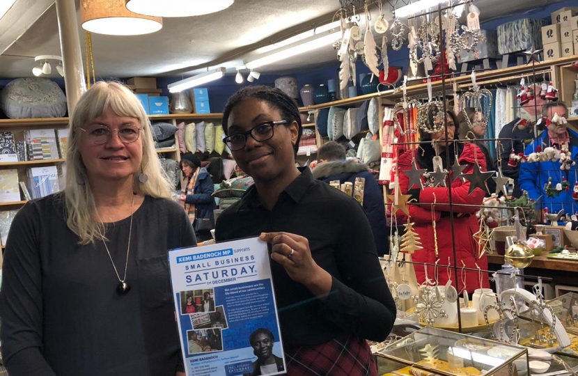 Kemi Badenoch MP (right) with Carole Waters of Lloyd Waters, Dunmow