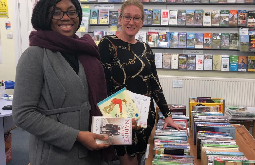 Kemi Badenoch with parish clerk Dena Luxford